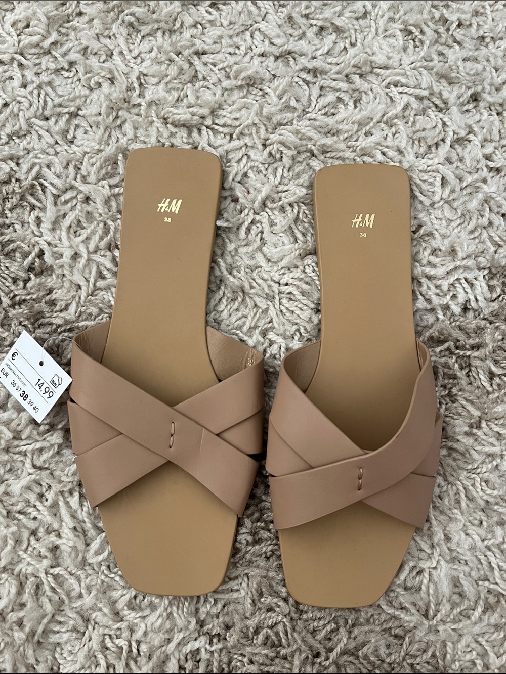 H&M Women's Tan Crisscross Sandals